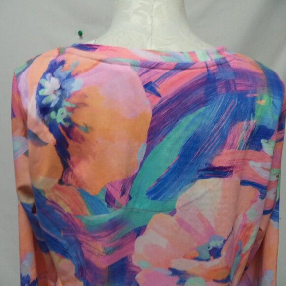 Soft Surroundings Felisa knit Floral tunic top blouse V-neck Size Sz Large Lg L - Picture 10 of 13